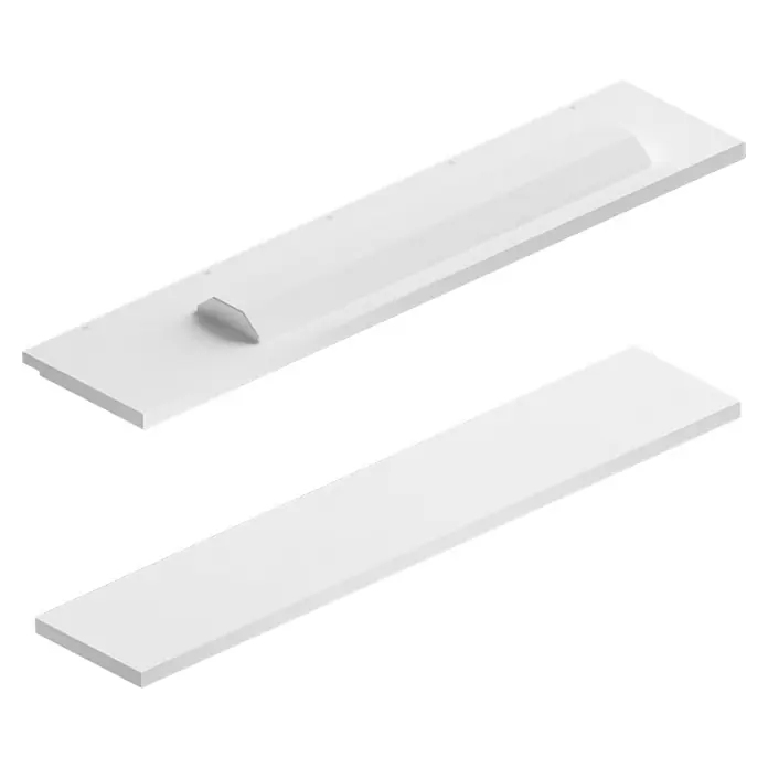 Riva Badmöbel-Set Volo 2.0 - Gesamtbreite Badmöbel: 80 cm, Weiß, Glänzend - Weiße rechteckige Deckenleiste mit schlichtem Design, die eine elegante Note verleiht. Perfekt für moderne Raumgestaltung.