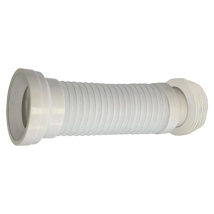 Artysan Pack de WC Inter 4 - Sin borde de descarga, Salida WC: Vertical, Blanco - Tubo de desagüe flexible blanco con sección acanalada y accesorios de conexión en ambos extremos para aplicaciones de fontanería doméstica.