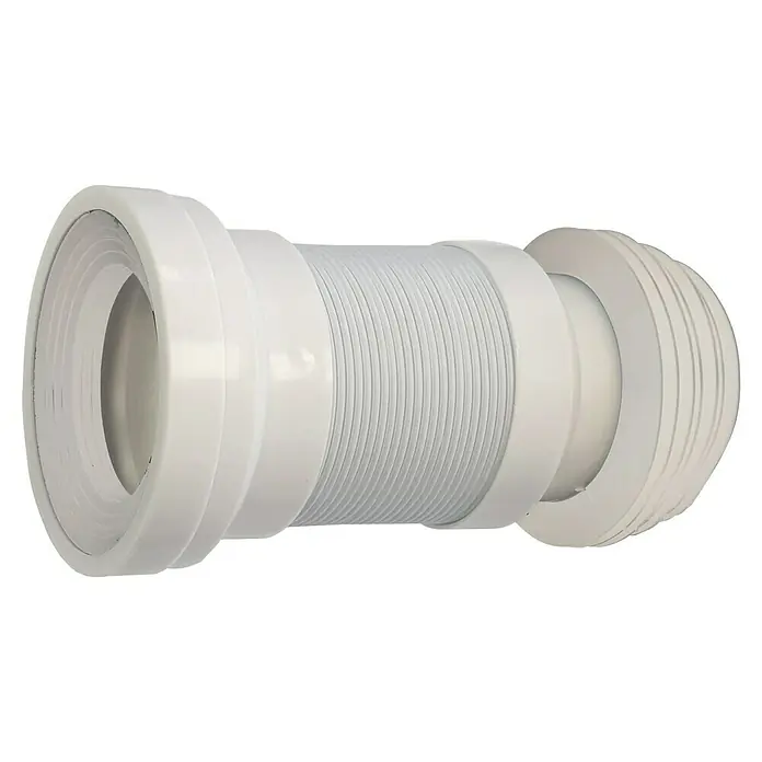 Artysan Pack de WC Inter 4 - Sin borde de descarga, Salida WC: Vertical, Blanco - Conector de inodoro flexible blanco con centro acanalado y extremos lisos, ideal para instalaciones sanitarias variables.