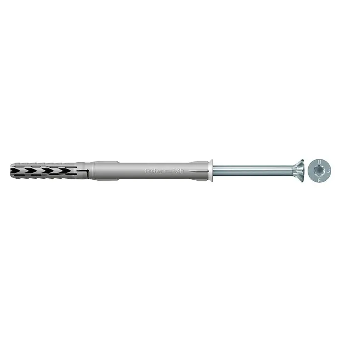Fischer Langschaftdübel SXR - Ø x L: 8 x 80 mm, Stahl, 1 Stk. - Ein Fischer SX R Dübel mit Schraube, ideal für Befestigungen in verschiedenen Baumaterialien. Hohe Haltekraft dank Spreizwirkung.
