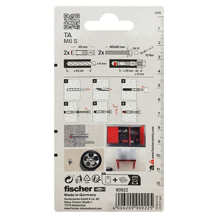 Fischer Inslaganker TA M6 S/10 K NV (Schroefdraad: M 6, 2 st., Galvanisch verzinkt) | BAUHAUS