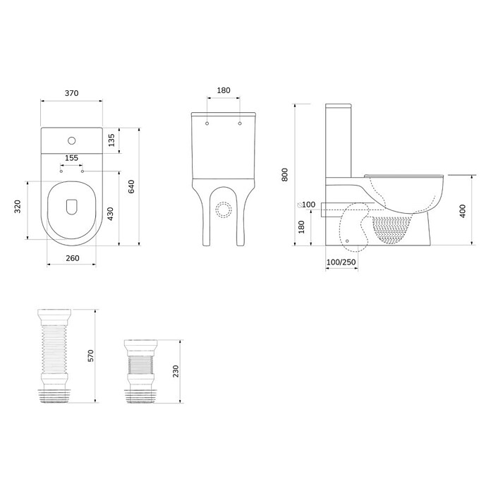 Artysan Pack de WC Inter 7 (Sin borde de descarga, Salida WC: Vertical, Blanco) | BAUHAUS