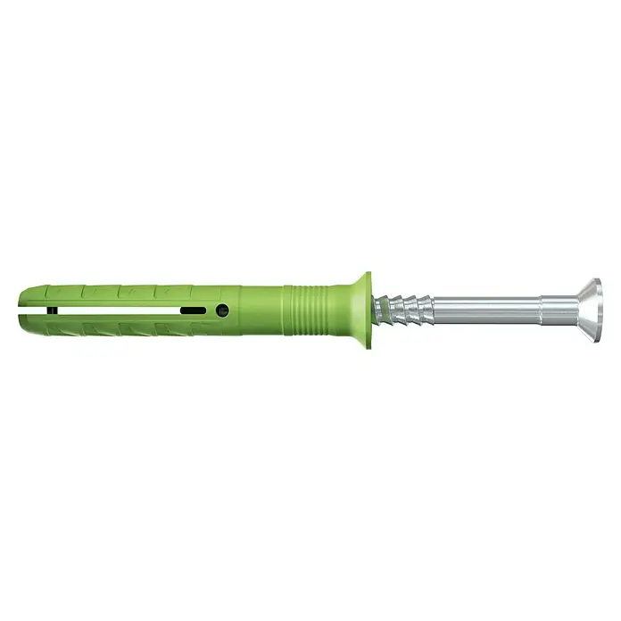 Fischer Greenline Nageldübel N S - Ø x L: 6 x 60 mm, 15 Stk., Senkkopf - Grüner Universaldübel mit Schraube. Der Dübel ist für verschiedene Materialien geeignet und bietet einen sicheren Halt.