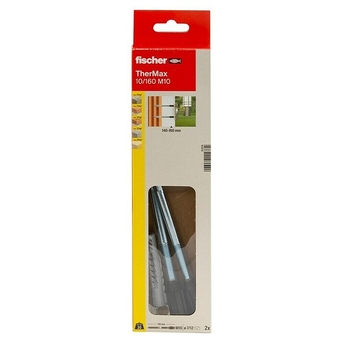 Fischer Thermax Abstandsmontagesystem 10/160 M10 (Durchmesser Bohrloch: 12 mm, Nutzlänge: 140 - 160 mm, 2 Stk.)