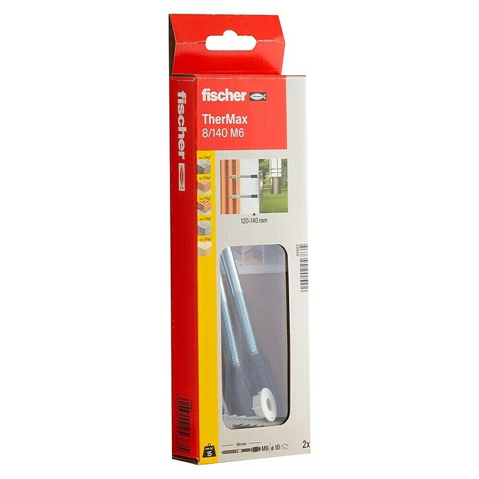 Fischer Thermax Abstandsmontagesystem 8/140 M6 (Durchmesser Bohrloch: 10 mm, Nutzlänge: 120 - 140 mm, 2 Stk.)
