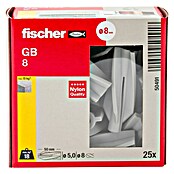 Fischer Gasbetondübel GB 8 (Durchmesser Dübel: 8 mm, Länge Dübel: 50 mm, 25 Stk.)