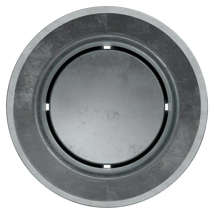 Fischer Einschlaganker EA II - Durchmesser Dübel: 12 mm, M10 Innengewinde, 50 Stk. - Runde Metallabdeckung mit zentralem kreisförmigem Einsatz. Robustes Design für Lüftungs- oder Inspektionssysteme.