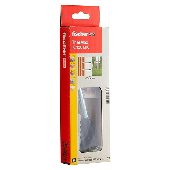 Fischer Thermax Abstandsmontagesystem 10/120 M10 (Durchmesser Bohrloch: 12 mm, Nutzlänge: 100 - 120 mm, 2 Stk.)