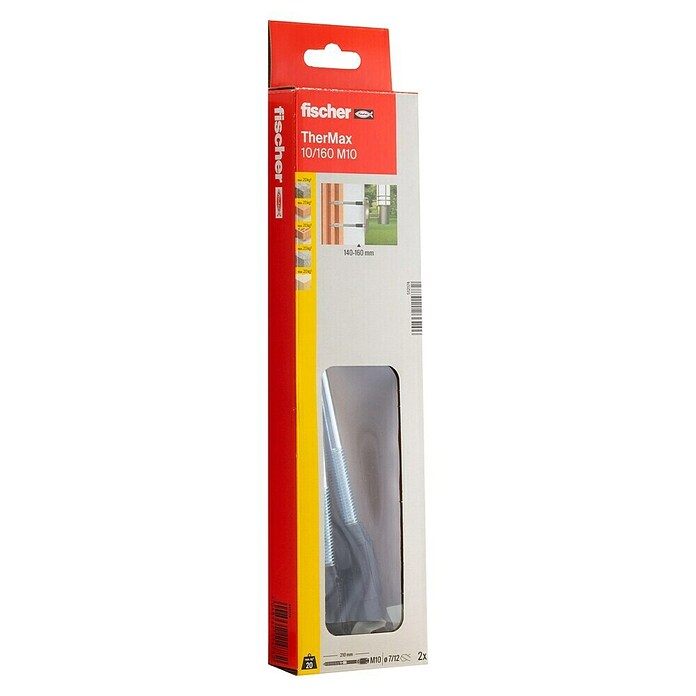 Fischer Thermax Abstandsmontagesystem 10/160 M10 (Durchmesser Bohrloch: 12 mm, Nutzlänge: 140 - 160 mm, 2 Stk.)