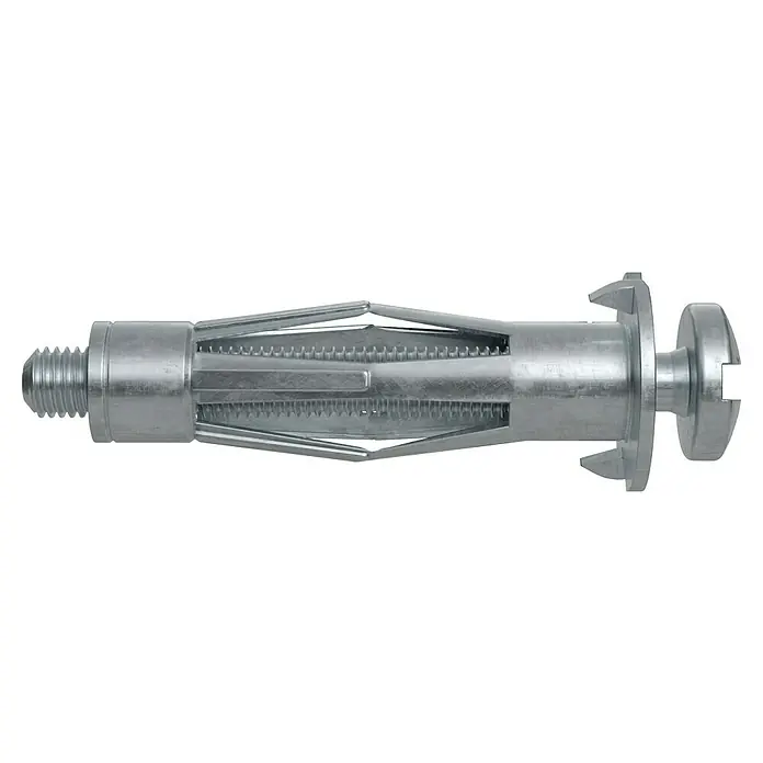 Fischer Metall-Hohlraumdübel HM S - Ø x L: 6 x 80 mm, Bohrtiefe: 88 mm, 50 Stk. - Eine Bolzenanker-Befestigung aus verzinktem Stahl für schwere Lasten in Mauerwerk und Beton mit Gewindeende.