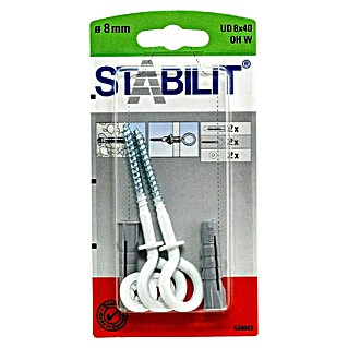 Stabilit Universaldübel-Set (Durchmesser Dübel: 8 mm, Länge Dübel: 40 mm, 2 Stk., Mit Haken)