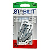 Stabilit Universaldübel-Set (Durchmesser Dübel: 8 mm, Länge Dübel: 40 mm, 4 Stk., Mit Haken, Weiß)