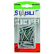 Stabilit Universal-Kragendübel-Set (Durchmesser Dübel: 6 mm, Länge Dübel: 30 mm, 10 Stk., Mit Schrauben)