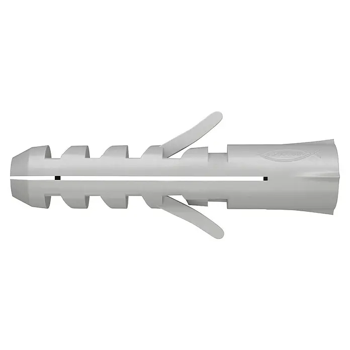 Fischer Schrauben- & Dübel-Set SOSBox S + FU + Schrauben - 360 -tlg. - Detailaufnahme eines UX-Universalrahmendübels mit Kragen von Fischer, ideal für sichere Befestigungen in verschiedenen Baumaterialien.