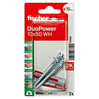 Fischer Duopower Universaldübel WH (Ø x L: 10 x 50 mm, Nylon, 2 Stk.)
