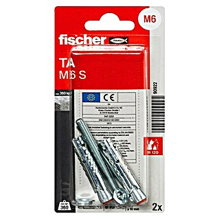 Fischer Inslaganker TA M6 S/10 K NV (Schroefdraad: M 6, 2 st., Galvanisch verzinkt)