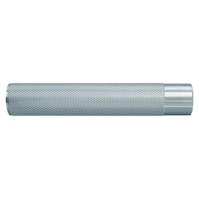Fischer Siebhülse FIS E 15X85 M8 - 10 Stk., 18 mm, M 10 - Ein gerändelter, zylindrischer Metallgriff für verbesserte Griffigkeit und Kontrolle. Ideal für Werkzeuge und Maschinen.