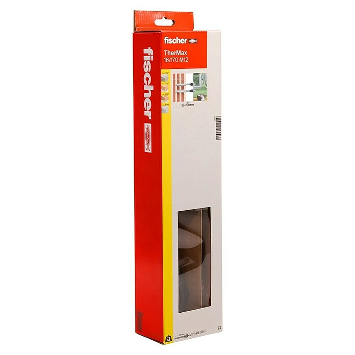 Fischer Thermax Abstandsmontagesystem 16/170 M12 (Durchmesser Bohrloch: 18 mm bei Beton und Vollstein, Nutzlänge: 60 - 170 mm, 2 Stk.)