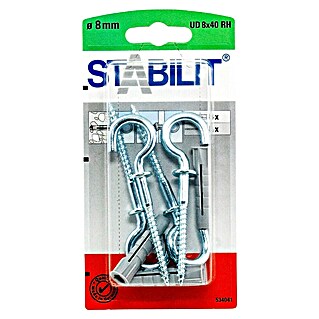 Stabilit Universaldübel-Set (Durchmesser Dübel: 8 mm, Länge Dübel: 40 mm, 4 Stk., Mit Haken)