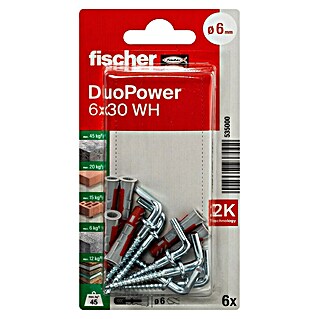 Fischer Duopower Universaldübel WH (Ø x L: 6 x 30 mm, Nylon, 6 Stk.)