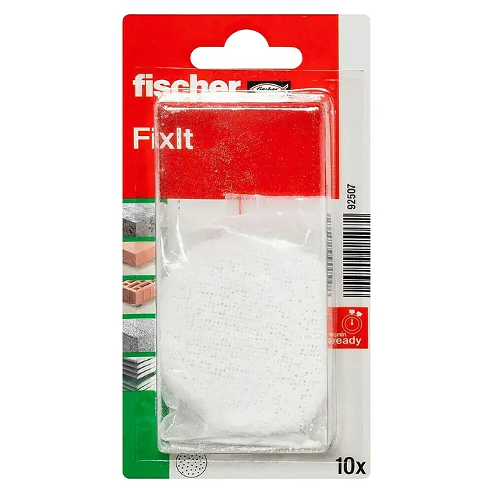 Fischer Reparaturvlies Fix.it - Gips, 10 Stk. - Das Fischer Fixit Montage-Kit: Kleine, gebrauchsfertige Reparaturmasse zum schnellen Ausbessern von Löchern und Rissen im Innenbereich.