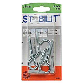Stabilit Universaldübel-Set (Durchmesser Dübel: 6 mm, Länge Dübel: 30 mm, 4 Stk., Mit Haken)