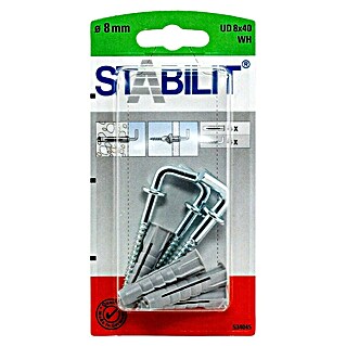 Stabilit Universaldübel-Set (Länge Dübel: 40 mm, Mit Haken, Gesamtstückzahl: 4 Stk.)