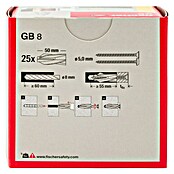 Fischer Gasbetondübel GB 8 (Durchmesser Dübel: 8 mm, Länge Dübel: 50 mm, 25 Stk.)