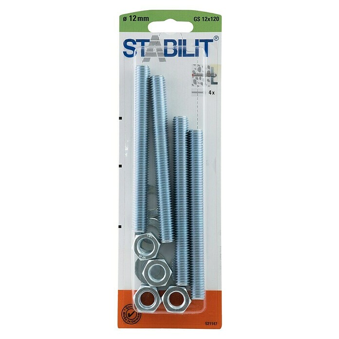 Stabilit Gewindestangen-Set GS 12 X 120 (120 mm, M12)