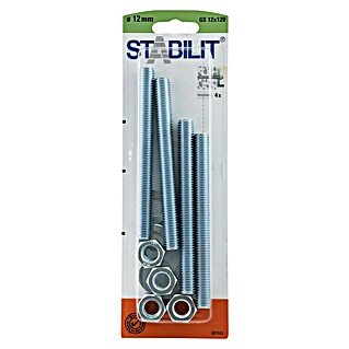 Stabilit Gewindestangen-Set GS 12x120 (Länge: 120 mm, Gewinde: M 12)