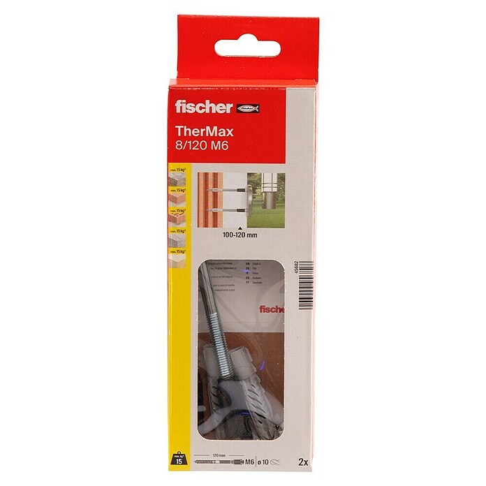 Fischer Thermax Abstandsmontagesystem 8/120 M6 (Durchmesser Bohrloch: 10 mm, Nutzlänge: 100 - 120 mm, 2 Stk.)
