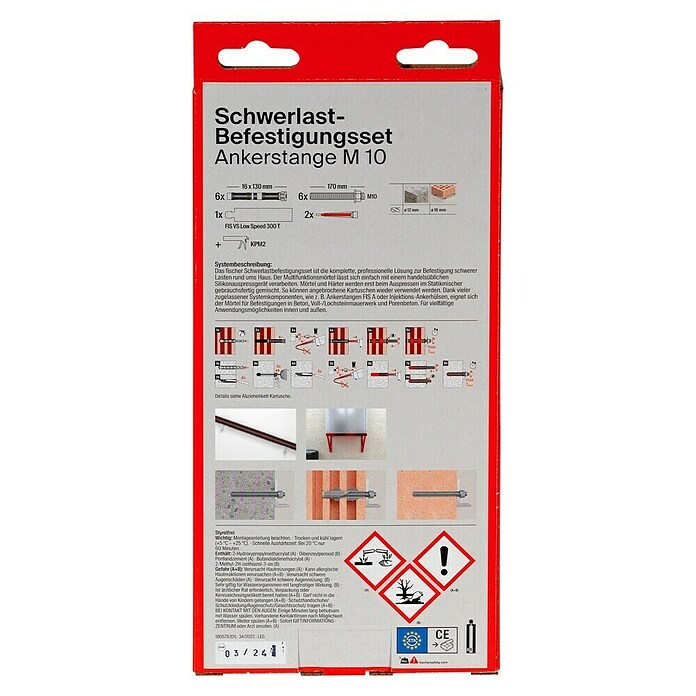 Fischer Schwerlast-Befestigungsset FIS VS 300 T SBS (Hellgrau, Hybridmörtel)