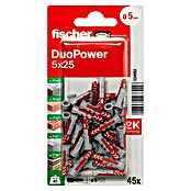 Fischer Duopower Assortiment schroeven met pluggen (Diameter plug: 5 mm, Pluglengte: 25 mm, 45 stk., Nylon)