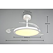 Trio Lighting Ventilador de techo Kasfjord (Blanco, 106,5 cm, 34 W, Blanco cálido) | BAUHAUS