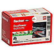 Fischer Dübel- & Schraubenbox Duopower (Durchmesser Dübel: 5 mm, Länge Dübel: 25 mm, 50 Stk., Panheadschraube)