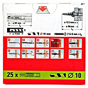 Fischer Universal-Durchsteckdübel UX (Durchmesser Dübel: 10 mm, Länge Dübel: 60 mm, Ohne Rand, 25 Stk.) | BAUHAUS
