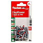 Fischer Duopower Universeelpluggen DuoPower 5x25 met bolkopschroef K (Ø x l: 5 x 25 mm, Nylon, 18 st.) | BAUHAUS
