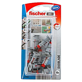 Fischer Duoblade Gipskartondübel-Set K (Länge Dübel: 44 mm, Ohne Schrauben/Haken, Nylon, 10 Stk.)