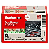Fischer Dübel- & Schraubenbox Duopower (Durchmesser Dübel: 5 mm, Länge Dübel: 25 mm, 50 Stk., Panheadschraube)
