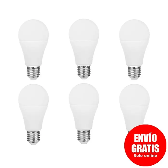 Panaled Set de bombillas LED - 10 W, Blanco neutro, 900 lm, E27, 6 ud. - Seis bombillas LED en blanco, ideales para iluminación energéticamente eficiente y diseño moderno.