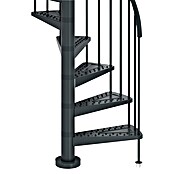 Dolle Escalera exterior Gardenspin Antracita (Diámetro: 155 cm, Altura de planta: 246 cm - 282 cm, Peldaños de chapa perforada, Gris) | BAUHAUS