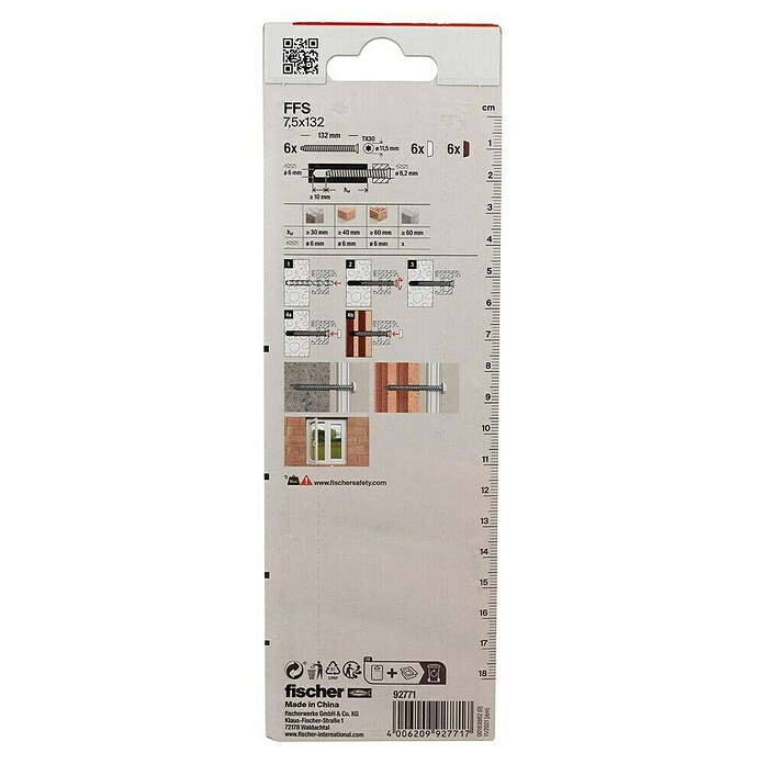 Fischer Fensterrahmenschraube FFS (Ø x L: 7,5 x 132 mm, 6 Stk.) | BAUHAUS