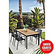 Sunfun Conjunto de muebles Bellua + Calma (5 pzs., Aluminio/Polywood, Antracita/Natural) | BAUHAUS