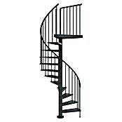 Dolle Escalera exterior Gardenspin Antracita (Diámetro: 155 cm, Altura de planta: 246 cm - 282 cm, Peldaños de chapa perforada, Gris) | BAUHAUS