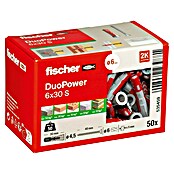 Fischer Dübel- & Schraubenbox Duopower (Durchmesser Dübel: 6 mm, Länge Dübel: 30 mm, 50 Stk., Senkkopfschraube)