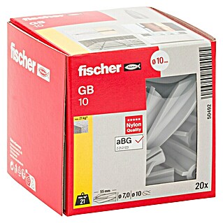 Fischer Tipla za porobeton GB (Promjer tiple: 10 mm, Duljina tiple: 55 mm, 20 Kom.)