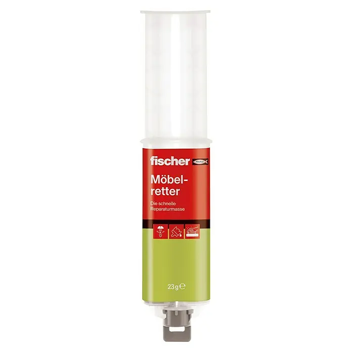 Fischer Reparaturmasse Möbelretter - 25 ml - Fischer Möbelretter Tube mit 23g Inhalt, ideal zur schnellen Reparatur von Möbeln. Praktische Lösung für kleine Ausbesserungsarbeiten im Haushalt.