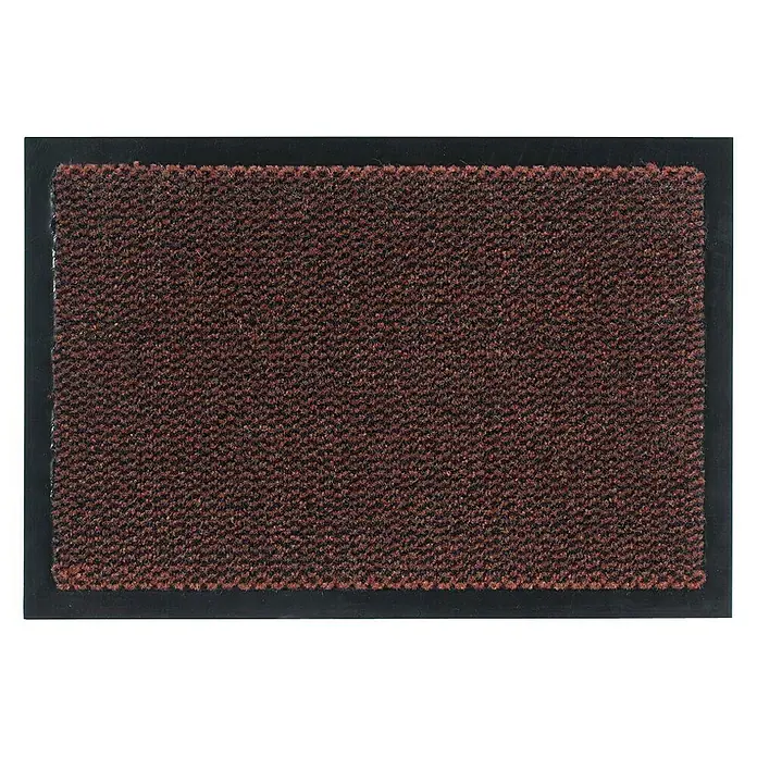 Astra Schmutzfangmatte Saphir - Rot, 180 x 120 cm - Braune Fußmatte mit dunklem Rand, ideal für den Eingangsbereich, um Schmutz und Feuchtigkeit zu absorbieren und den Boden sauber zu halten.