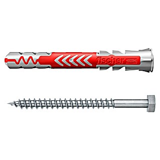 Fischer Duopower Dübel- & Schraubenbox 10x80 S (Durchmesser Dübel: 10 mm, Länge Dübel: 80 mm, Sechskantschraube, 10 Stk.)