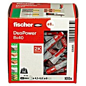 Fischer Duopower Nabor zidnih vložkov  (Premer zidnega vložka: 8 mm, Dolžina zidnega vložka: 40 mm, Z robom, Vsi gradbeni materiali, 100 kos) | 1060 - Dübel | AADD - Dübel | AAD - Kleineisenwaren | AA - Eisenwaren | A - Eisenwaren | BAUHAUS